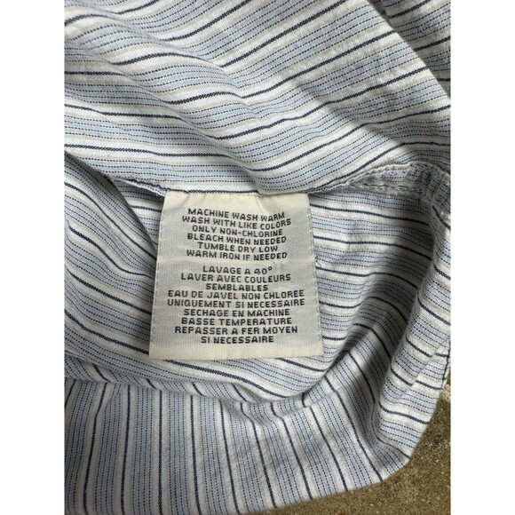 Denim & Supply Ralph Lauren Men’s Small White Blue Stripe Button Up Shirt Polo - Picture 6 of 9